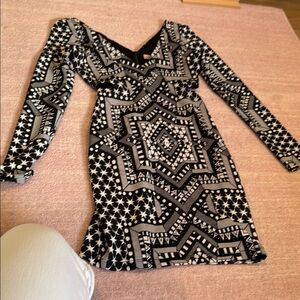 Mara Hoffman Black Bodycon Dress with Bishop Sleeves